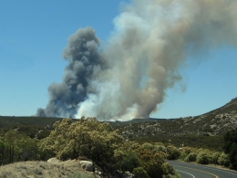 Incendie dans les montagnes